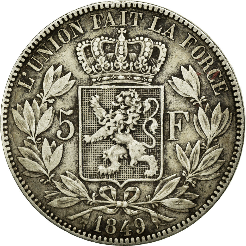Coin, Belgium, Leopold I, 5 Francs, 5 Frank, 1849, VF(30-35), Silver, KM:17