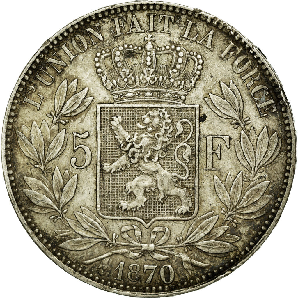 Monnaie, Belgique, Leopold II, 5 Francs, 5 Frank, 1870, TTB, Argent, KM:24