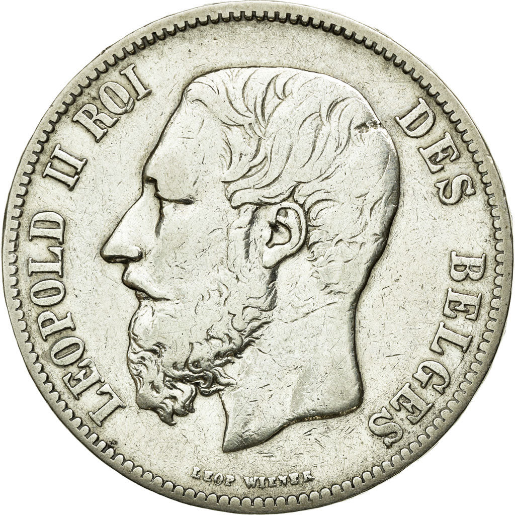 Coin, Belgium, Leopold II, 5 Francs, 5 Frank, 1873, EF(40-45), Silver, KM:24