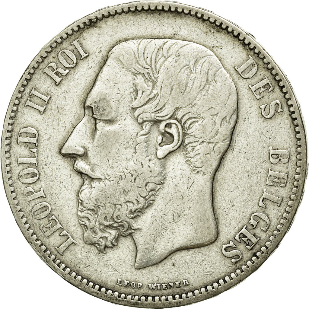 Coin, Belgium, Leopold II, 5 Francs, 5 Frank, 1867, VF(30-35), Silver, KM:24