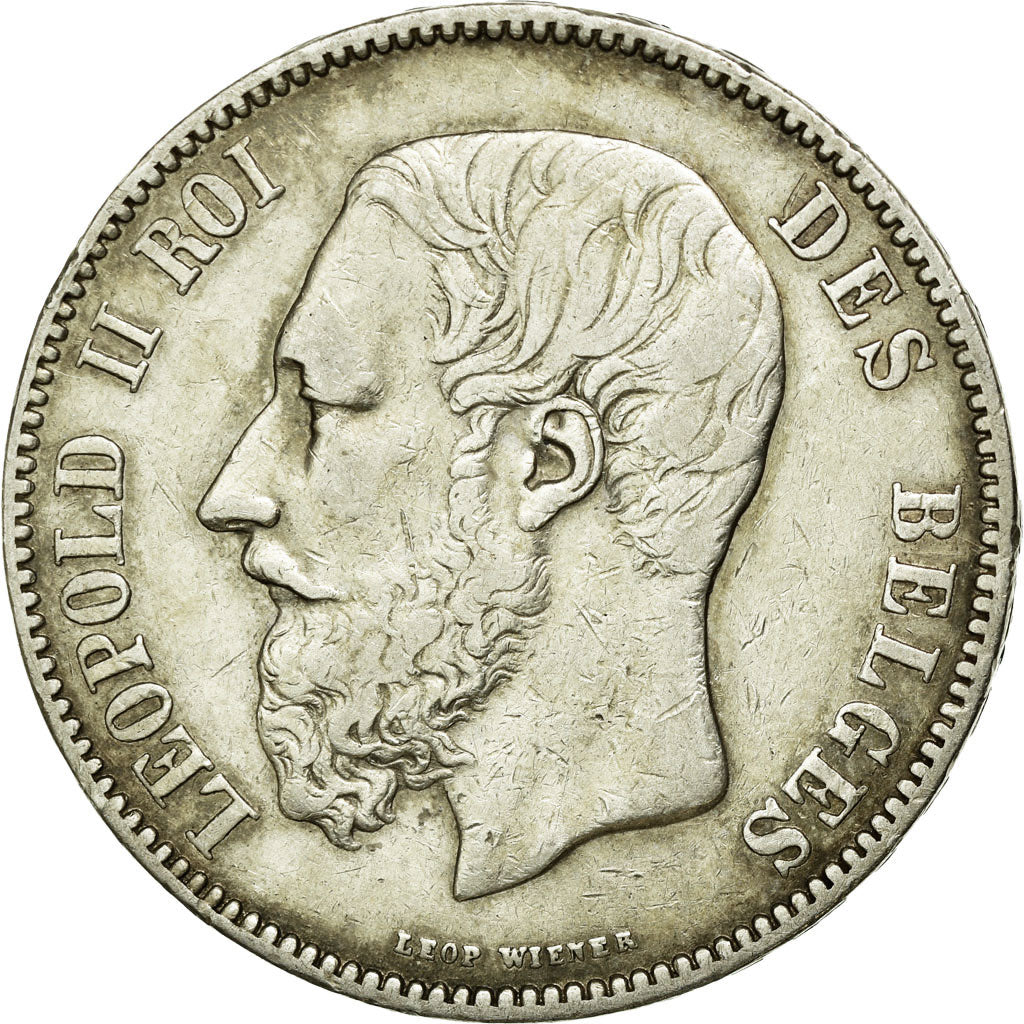 Coin, Belgium, Leopold II, 5 Francs, 5 Frank, 1869, EF(40-45), Silver, KM:24