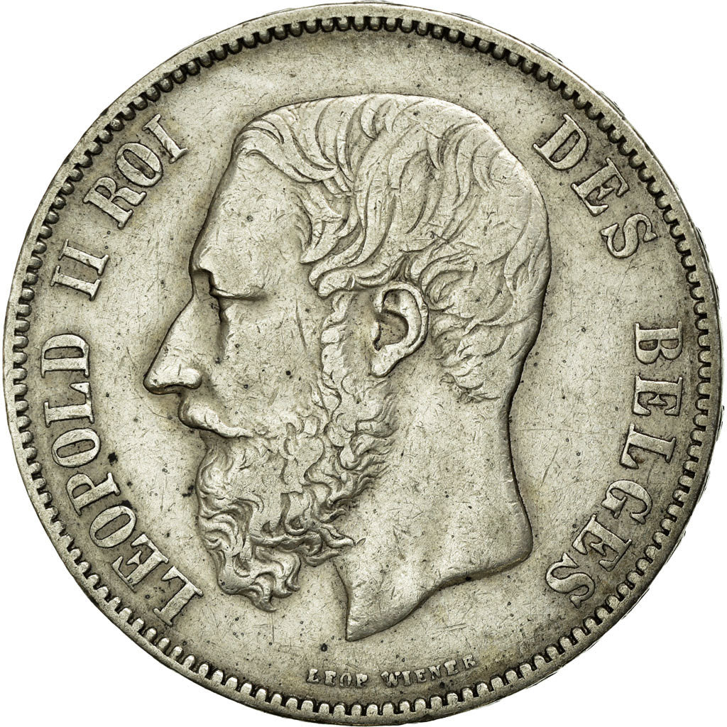 Coin, Belgium, Leopold II, 5 Francs, 5 Frank, 1874, VF(30-35), Silver, KM:24