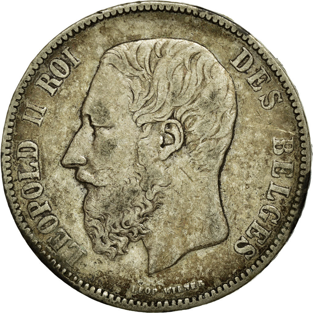 Coin, Belgium, Leopold II, 5 Francs, 5 Frank, 1872, VF(30-35), Silver, KM:24