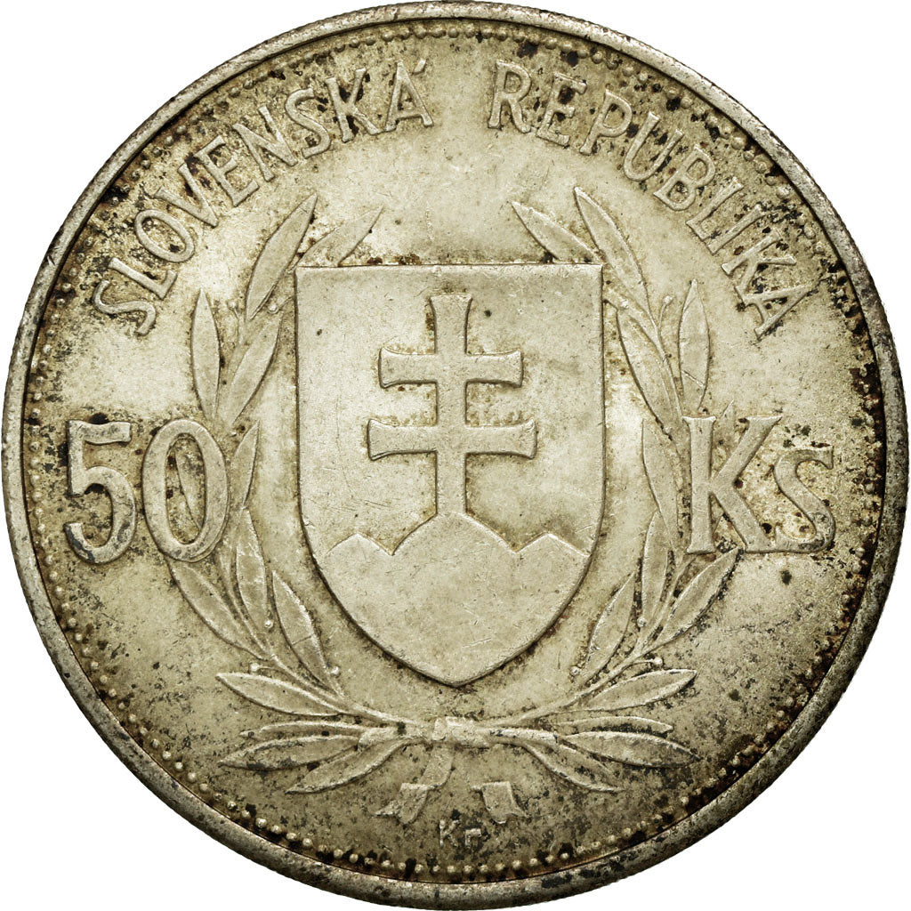 Coin, Slovakia, 50 Korun, 1944, F(12-15), Silver, KM:10