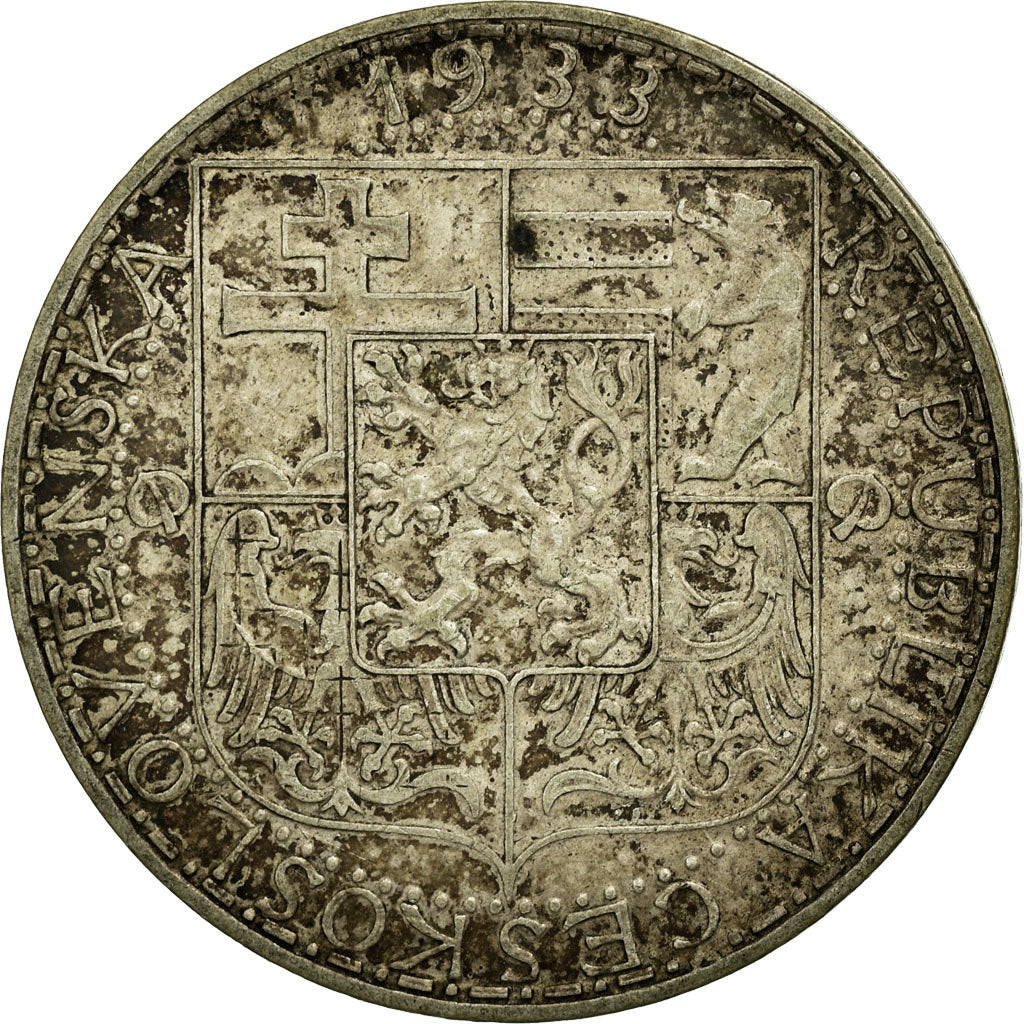 Coin, Czechoslovakia, 20 Korun, 1933, VF(20-25), Silver, KM:17