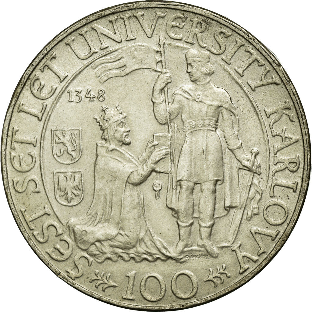 Coin, Czechoslovakia, 100 Korun, 1948, EF(40-45), Silver, KM:27