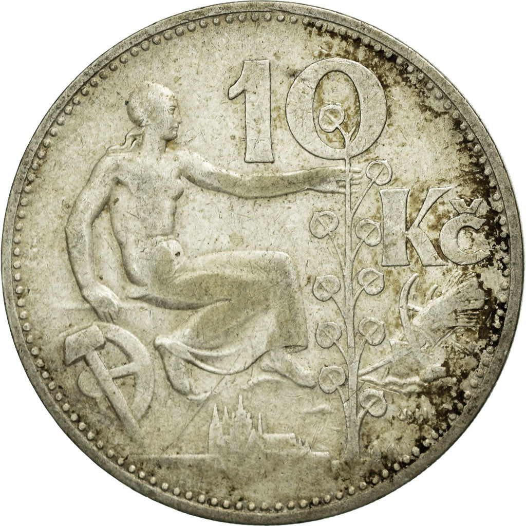Coin, Czechoslovakia, 10 Korun, 1931, VF(30-35), Silver, KM:15