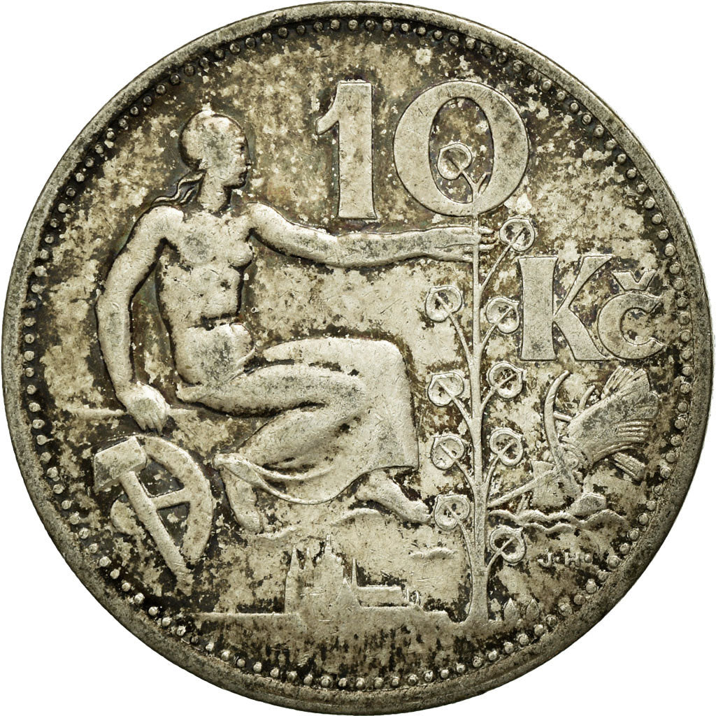 Coin, Czechoslovakia, 10 Korun, 1932, VF(30-35), Silver, KM:15