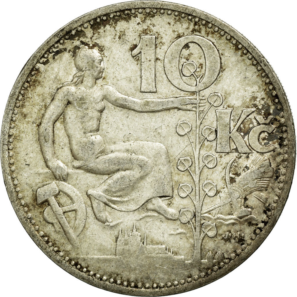 Coin, Czechoslovakia, 10 Korun, 1932, VF(20-25), Silver, KM:15