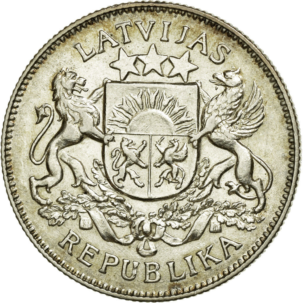 Moneda, Letonia, 2 Lati, 1926, MBC+, Plata, KM:8