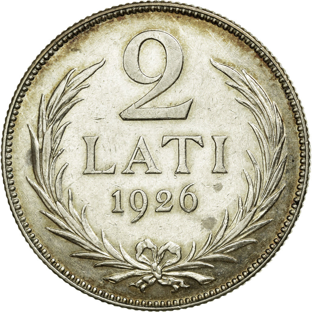 Moneda, Letonia, 2 Lati, 1926, MBC+, Plata, KM:8