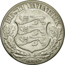 Moeda, Estónia, 2 Krooni, 1930, AU(50-53), Prata, KM:20
