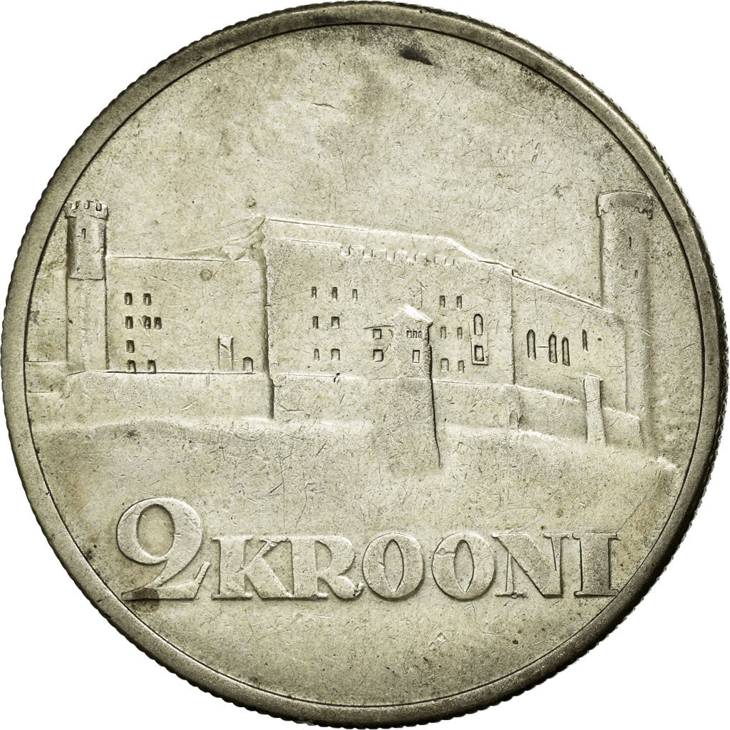 Moeda, Estónia, 2 Krooni, 1930, AU(50-53), Prata, KM:20