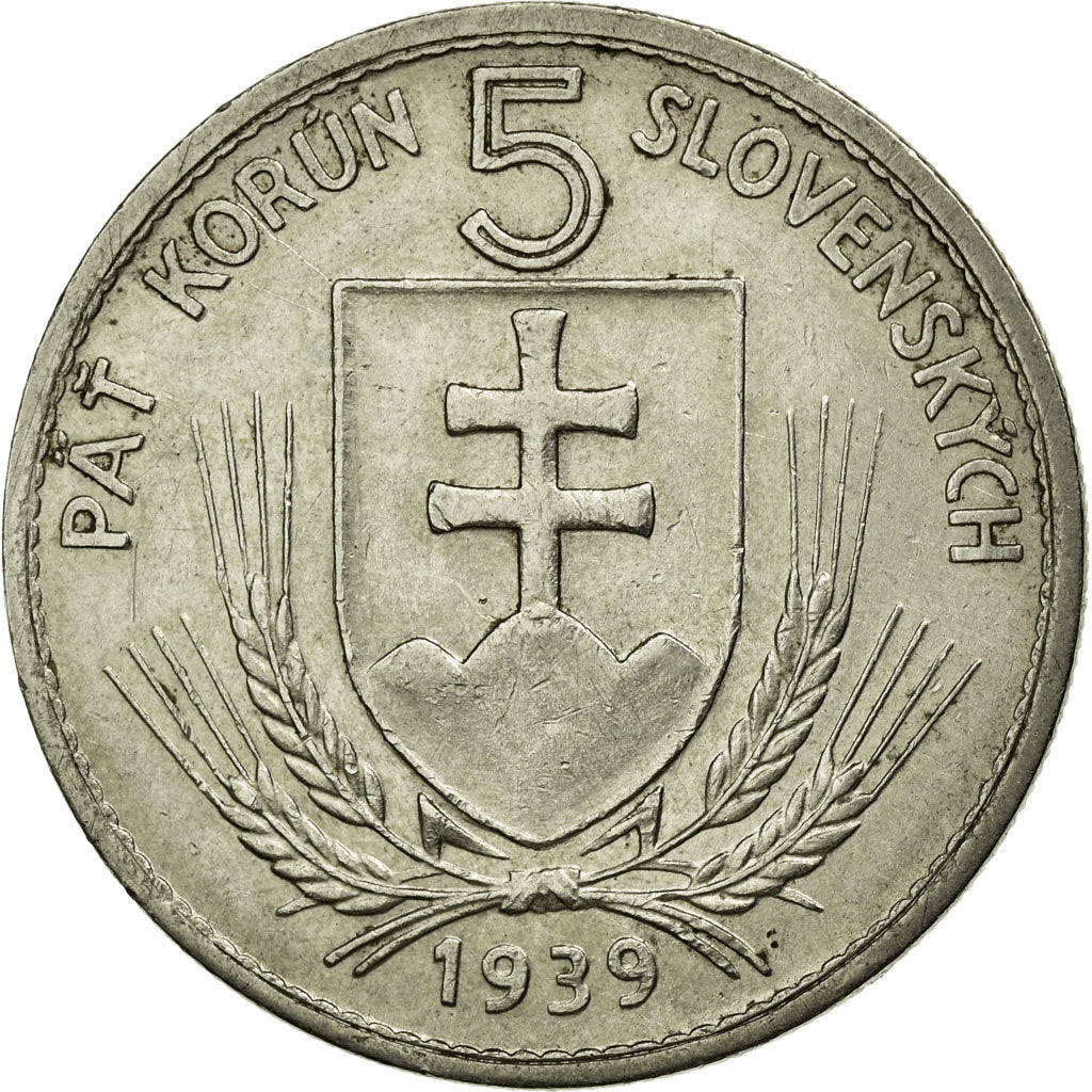 Coin, Slovakia, 5 Korun, 1939, EF(40-45), Nickel, KM:2