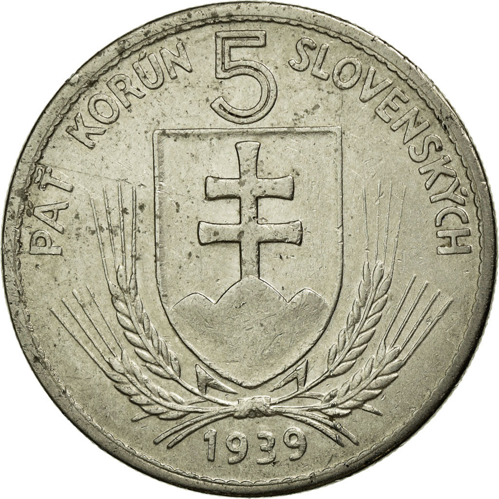 Coin, Slovakia, 5 Korun, 1939, VF(30-35), Nickel, KM:2