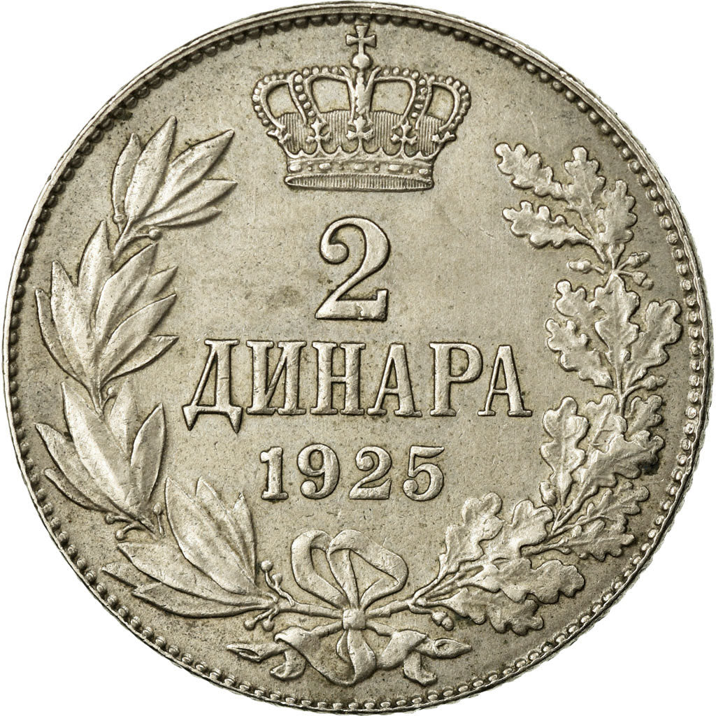 Coin, Yugoslavia, Alexander I, 2 Dinara, 1925, VF(30-35), Nickel-Bronze, KM:6