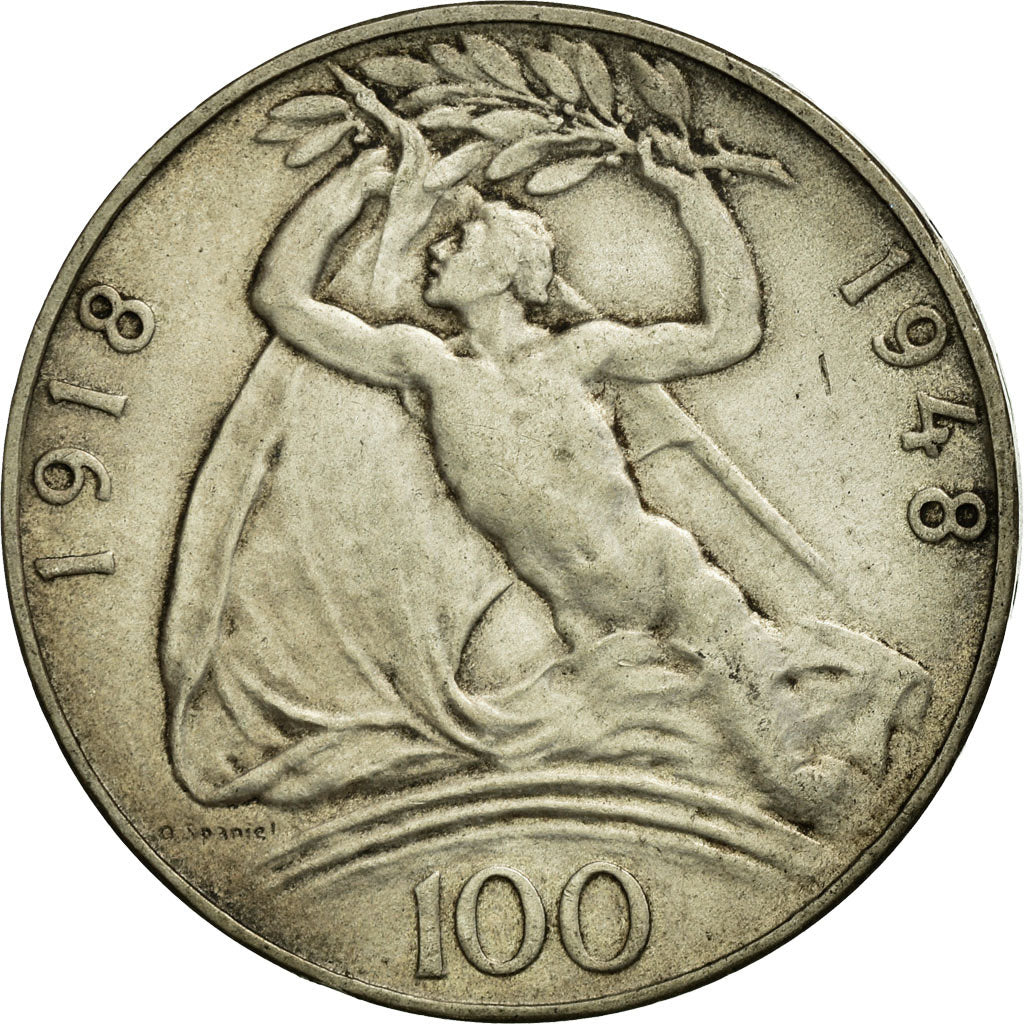 Coin, Czechoslovakia, 100 Korun, 1948, VF(30-35), Silver, KM:27