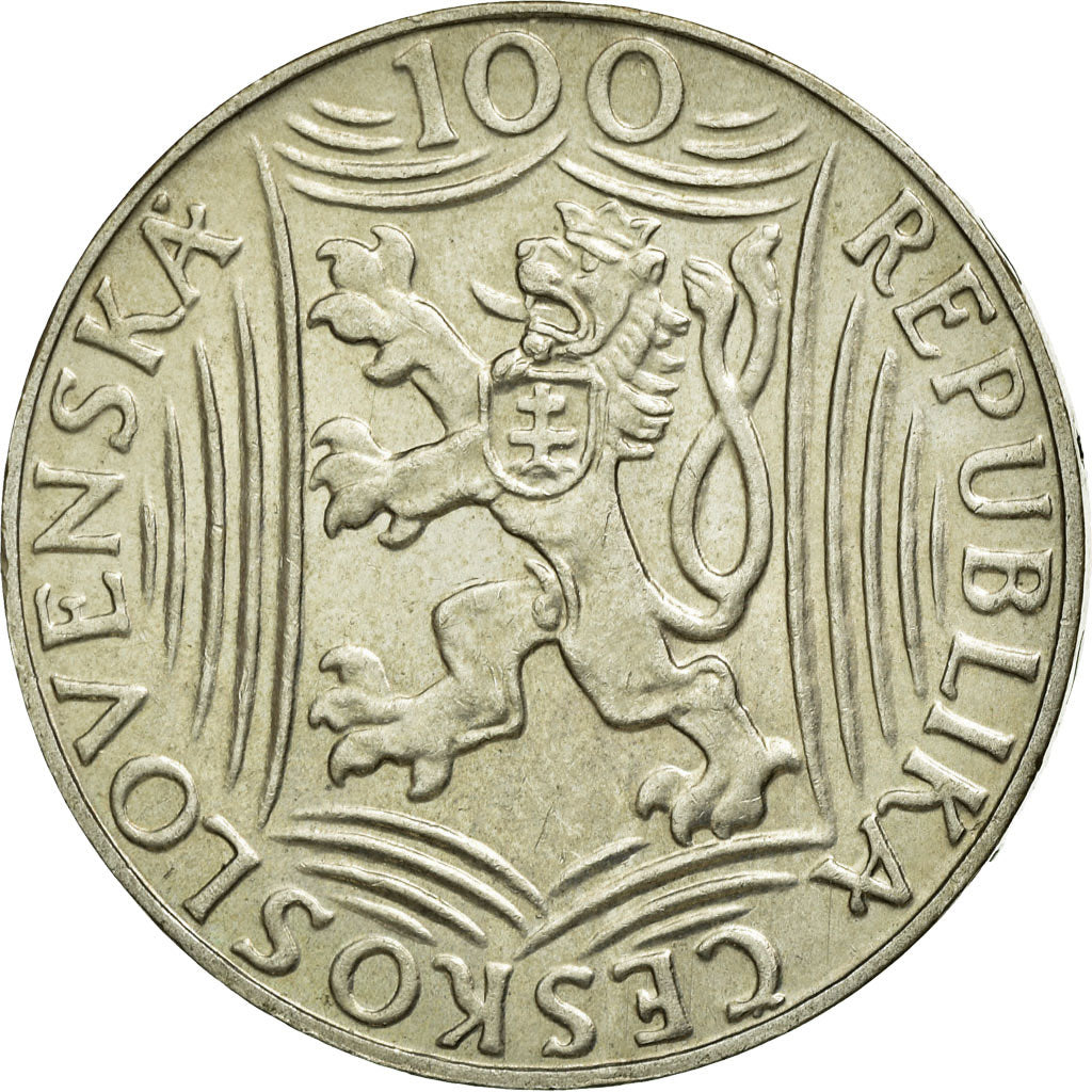 Coin, Czechoslovakia, 100 Korun, 1949, AU(55-58), Silver, KM:30