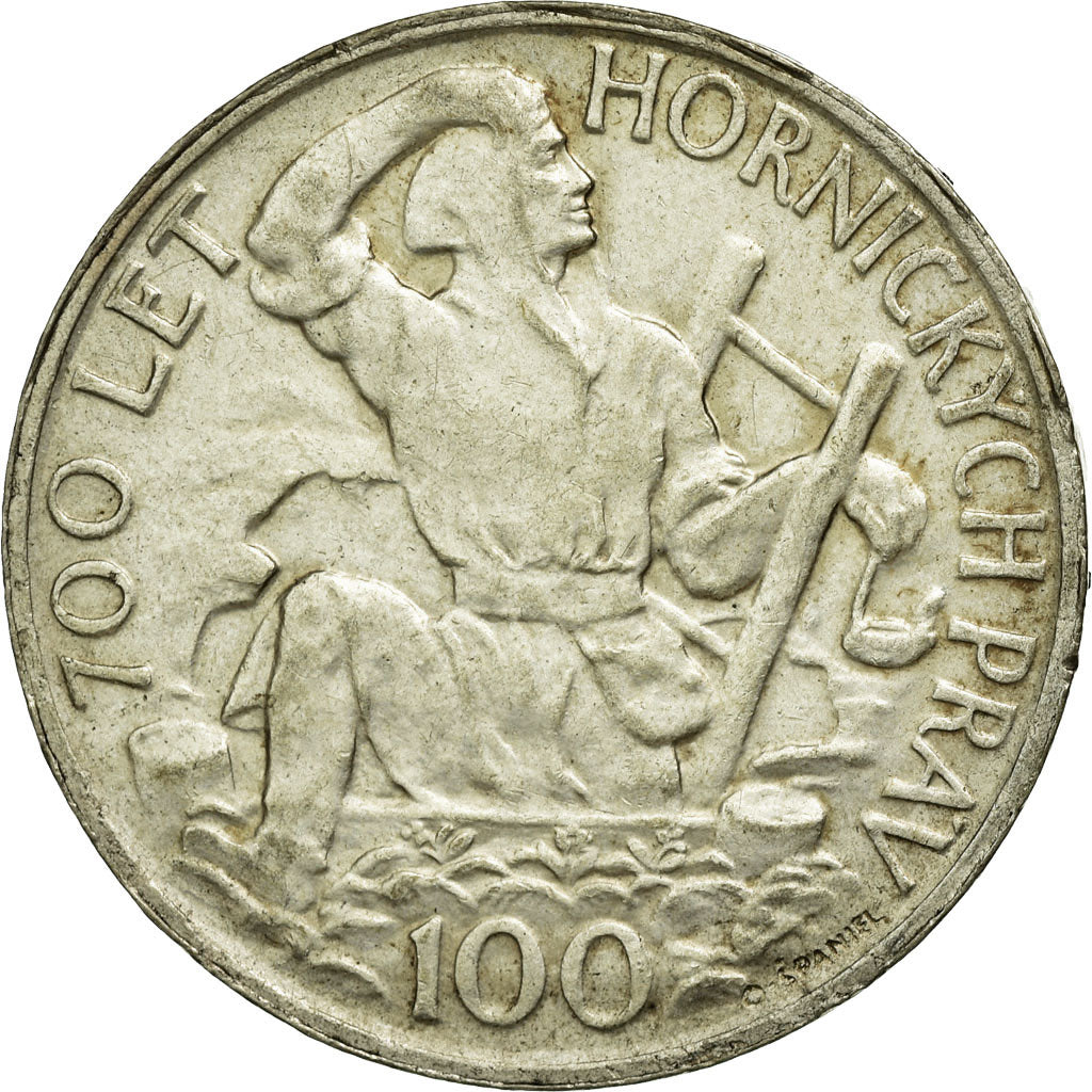 Coin, Czechoslovakia, 100 Korun, 1949, EF(40-45), Silver, KM:29