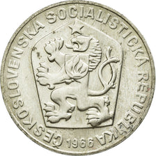 Moeda, Checoslováquia, 10 Korun, 1966, EF(40-45), Prata, KM:61