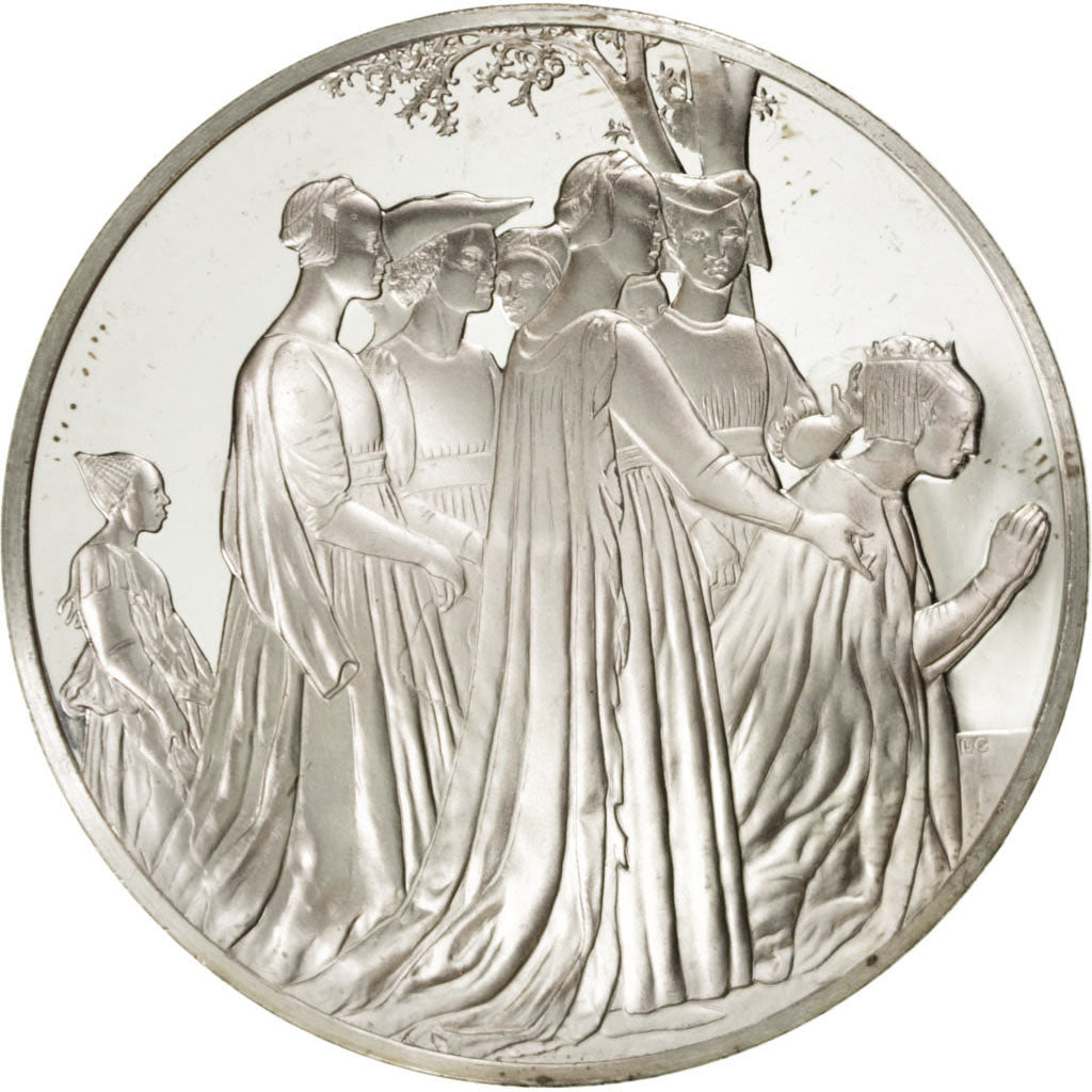 FRANCE, Arts & Culture, French Fifth Republic, Medal, MS(60-62), Silver, 44,...