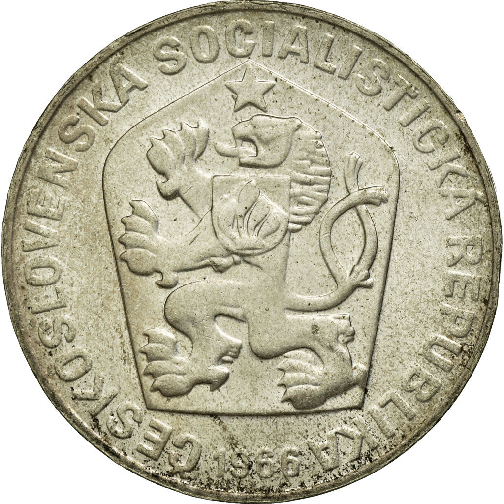 Coin, Czechoslovakia, 10 Korun, 1966, EF(40-45), Silver, KM:61