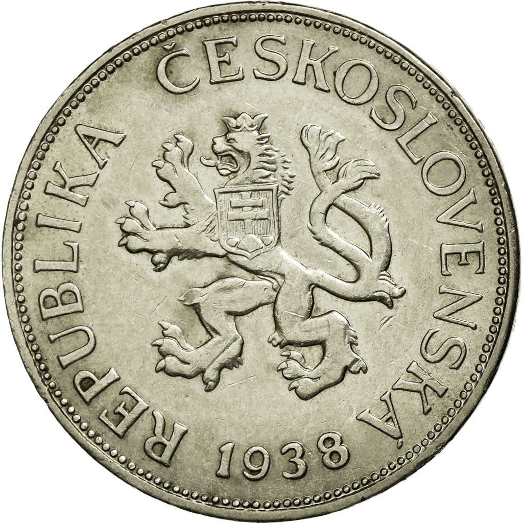 Coin, Czechoslovakia, 5 Korun, 1938, EF(40-45), Nickel, KM:11a