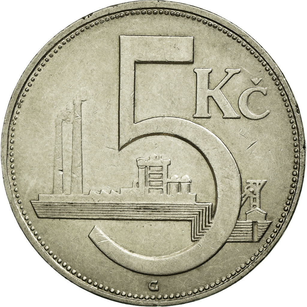 Coin, Czechoslovakia, 5 Korun, 1938, EF(40-45), Nickel, KM:11a