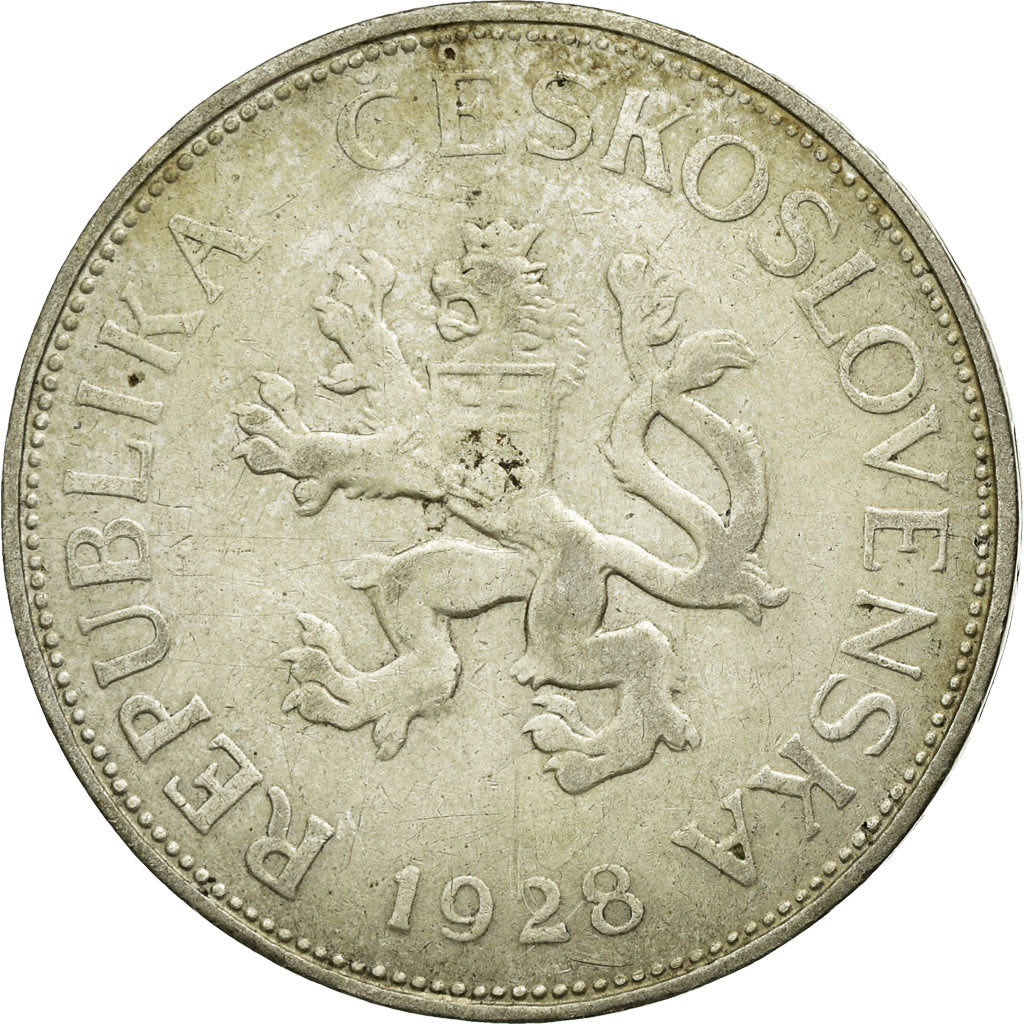 Coin, Czechoslovakia, 5 Korun, 1928, EF(40-45), Silver, KM:11