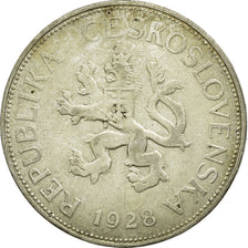 Coin, Czechoslovakia, 5 Korun, 1928, EF(40-45), Silver, KM:11