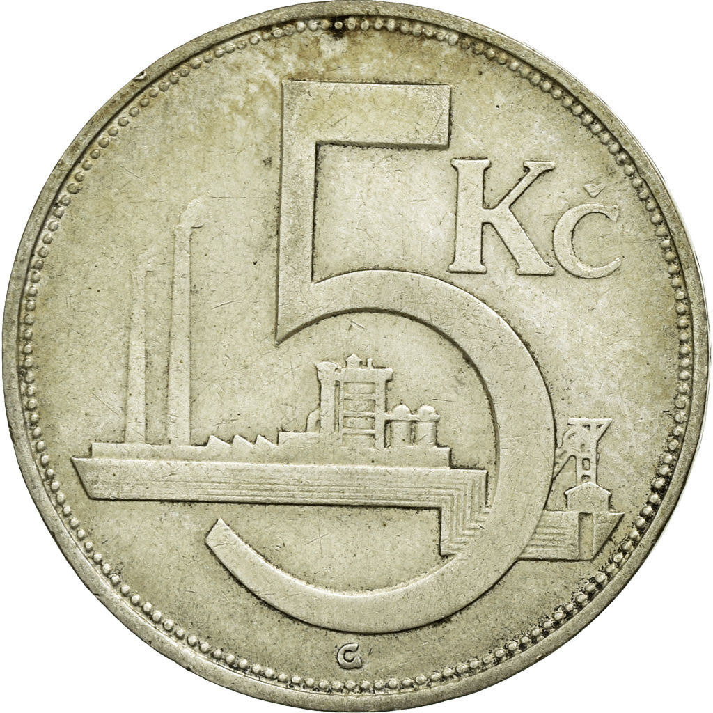 Coin, Czechoslovakia, 5 Korun, 1928, EF(40-45), Silver, KM:11