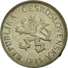 Coin, Czechoslovakia, 5 Korun, 1925, VF(20-25), Copper-nickel, KM:10