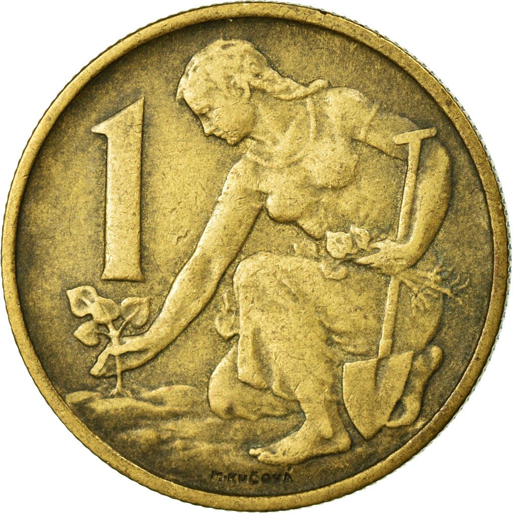 Coin, Czechoslovakia, Koruna, 1961, EF(40-45), Aluminum-Bronze, KM:50