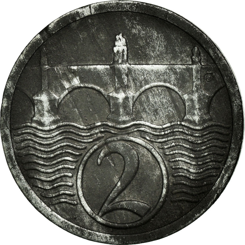 Coin, Czechoslovakia, 2 Halere, 1923, EF(40-45), Zinc, KM:5