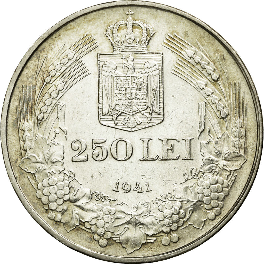 Coin, Romania, Mihai I, 250 Lei, 1941, EF(40-45), Silver, KM:59.2
