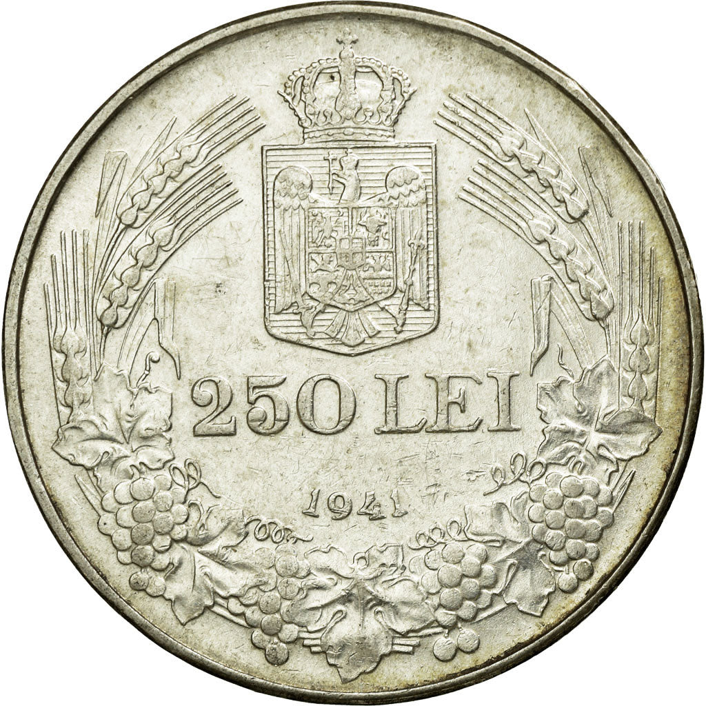 Coin, Romania, Mihai I, 250 Lei, 1941, EF(40-45), Silver, KM:59.2