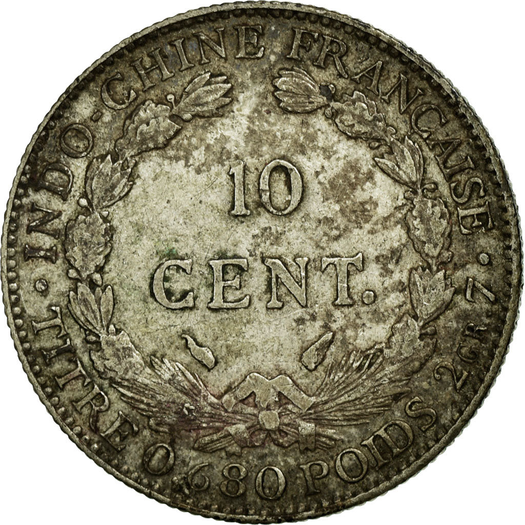 Coin, FRENCH INDO-CHINA, 10 Cents, 1937, Paris, VF(20-25), Silver, KM:16.2