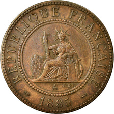 Coin, FRENCH INDO-CHINA, Cent, 1885, Paris, EF(40-45), Bronze, KM:1