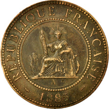 Coin, FRENCH INDO-CHINA, Cent, 1885, Paris, VF(30-35), Bronze, KM:1