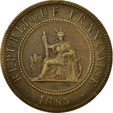 Coin, FRENCH INDO-CHINA, Cent, 1885, Paris, VF(20-25), Bronze, KM:1