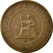 Coin, FRENCH INDO-CHINA, Cent, 1887, Paris, EF(40-45), Bronze, KM:1