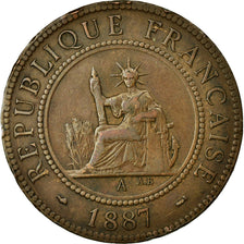 Coin, FRENCH INDO-CHINA, Cent, 1887, Paris, VF(30-35), Bronze, KM:1