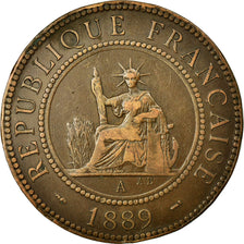 Coin, FRENCH INDO-CHINA, Cent, 1889, Paris, VF(30-35), Bronze, KM:1
