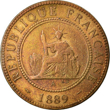 Coin, FRENCH INDO-CHINA, Cent, 1889, Paris, VF(20-25), Bronze, KM:1