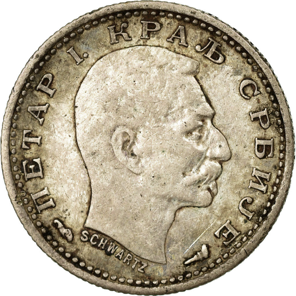 Coin, Serbia, Peter I, 50 Para, 1915, VF(30-35), Silver, KM:24.1