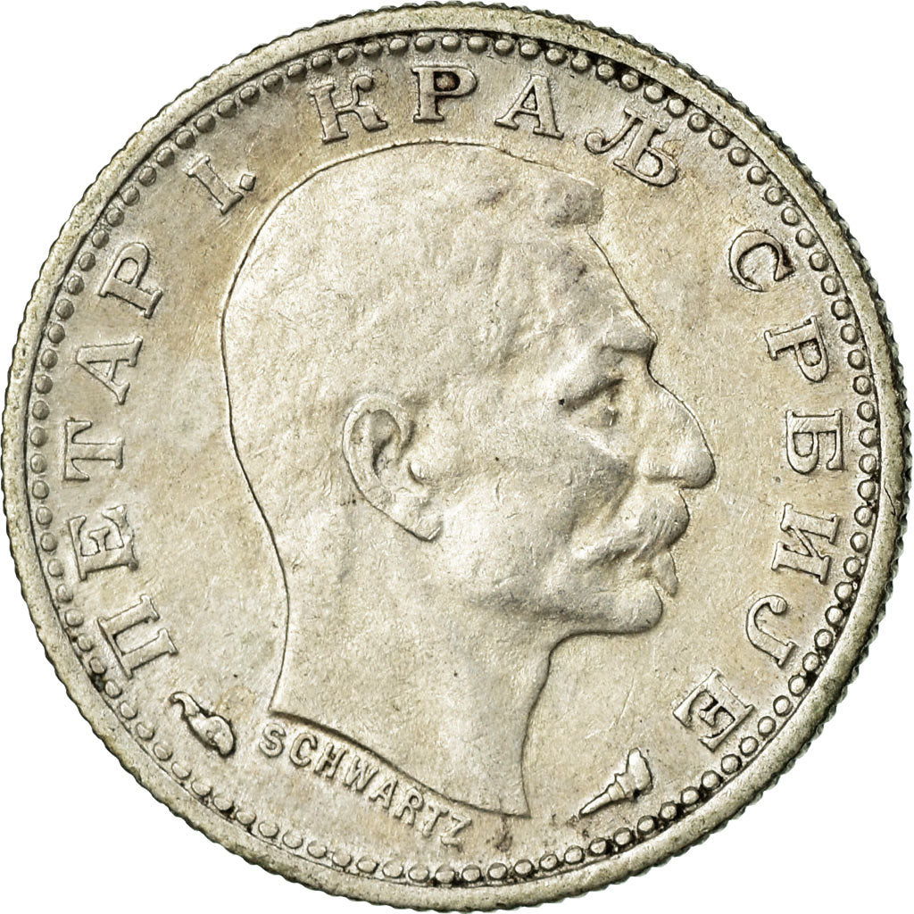 Coin, Serbia, Peter I, 50 Para, 1915, EF(40-45), Silver, KM:24.1