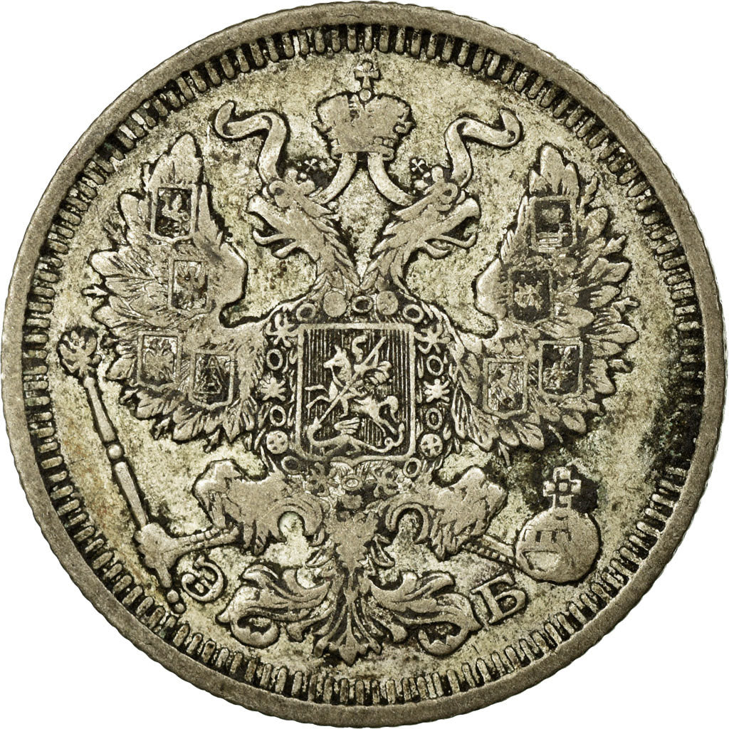 Coin, Russia, Nicholas II, 20 Kopeks, 1910, Saint-Petersburg, VF(30-35), Silver