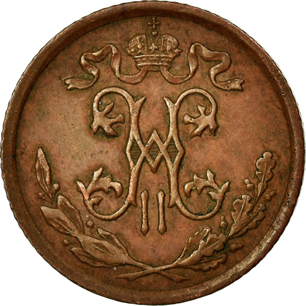 Moneda, Rusia, Nicholas II, 1/2 Kopek, 1909, Saint-Petersburg, MBC, Cobre