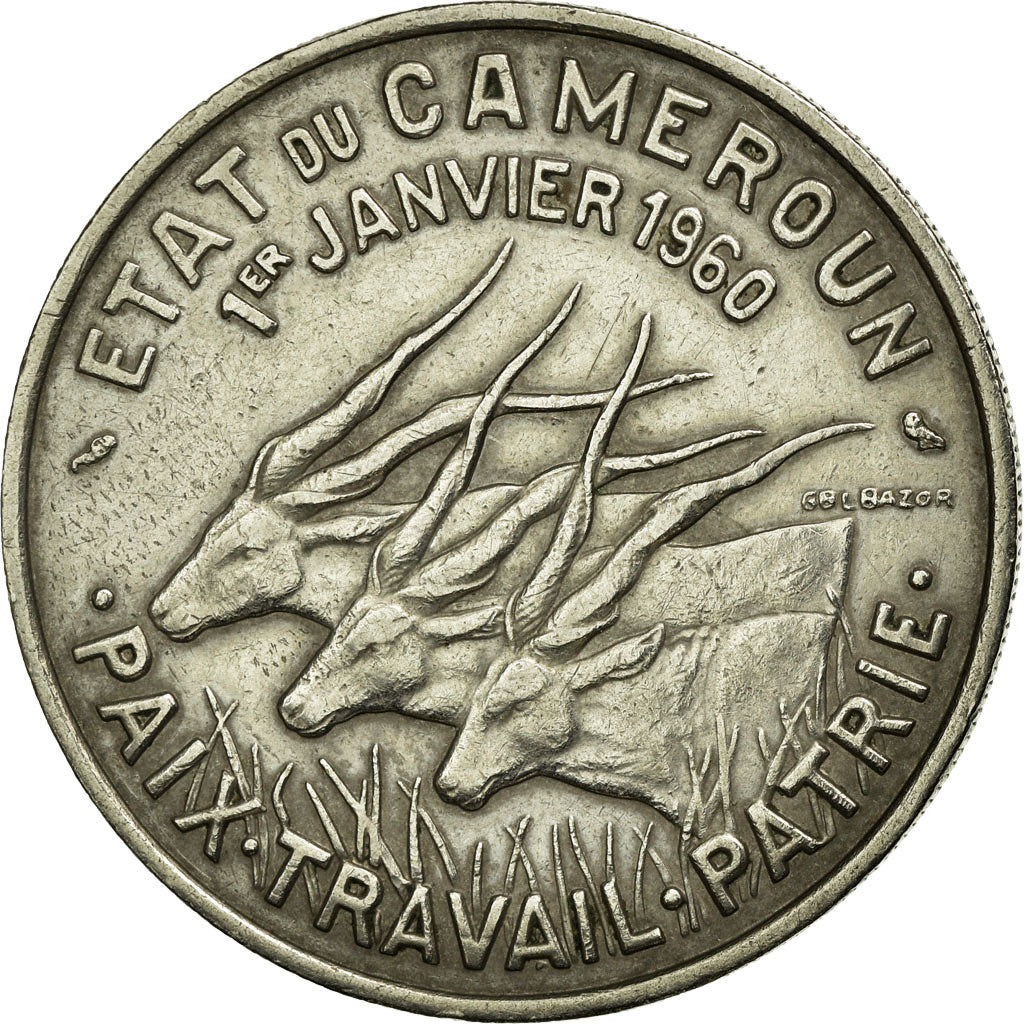 Coin, Cameroon, 50 Francs, 1960, Paris, EF(40-45), Copper-nickel, KM:13