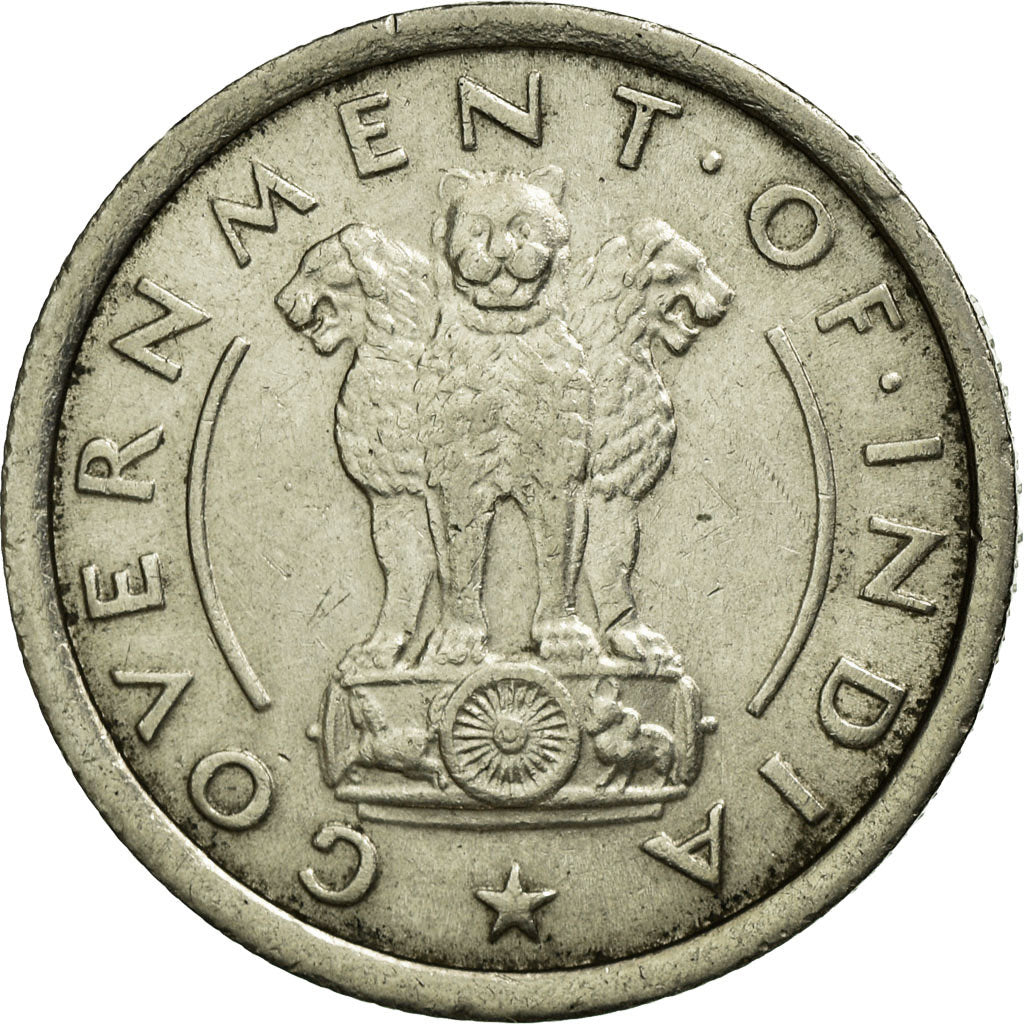 Coin, INDIA-REPUBLIC, 1/2 Rupee, 1950, EF(40-45), Nickel, KM:6.1
